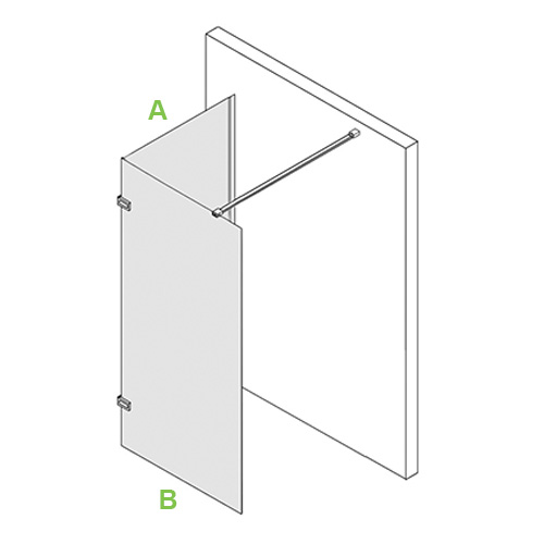 Maße für Duschwand aus Glas, Duschkabine über Eck