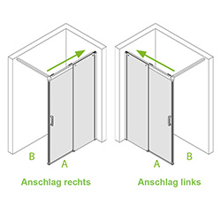 Duschwand mit Schiebetür, Walk-In Dusche, Glas Trennwand