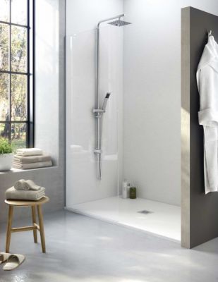 Nischendusche - FLACHE BRAUSEWANNE 140x90 cm - bodengleiche Dusche 140x90 x3 cm, Mineralguss