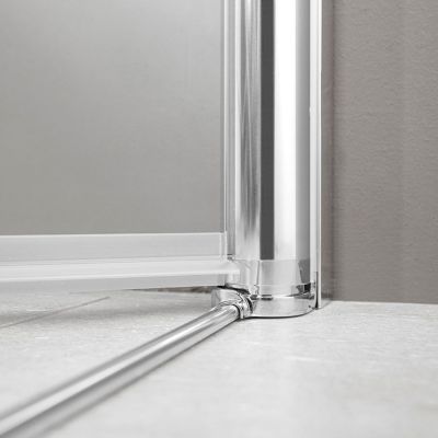 Schwallleiste der Eckdusche 100x100 x200 cm (LxB xH), Typ 5005237, 2 Pendeltüren, einseitiges Festteil