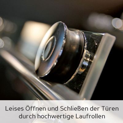 Laufrollen der Duschkabine Eckeinstieg auf Maß, Echtglas Dusche
