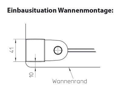 Wannenrandmontage der Eckdusche in Maßanfertigung, Typ 5005226, 2 Dreh-Falt-Türen