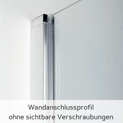 Wandanschluss-Schiene - Duschabtrennung Schiebetür Ecke 90x120, mit Wandschiene, Typ 8505186