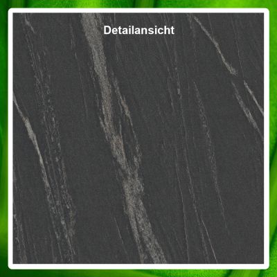 Bsp. Wandplatte MARMOR SCHWARZ ANTHRAZIT - Innenecke Profilschiene für Rückwandverkleidung Chromeffekt seidenglanz