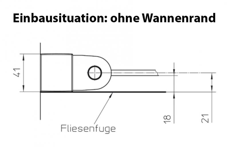 Bodenmontage der Dusche vor Fenster auf Maß bis 90x110x220, ESG 6 mm
