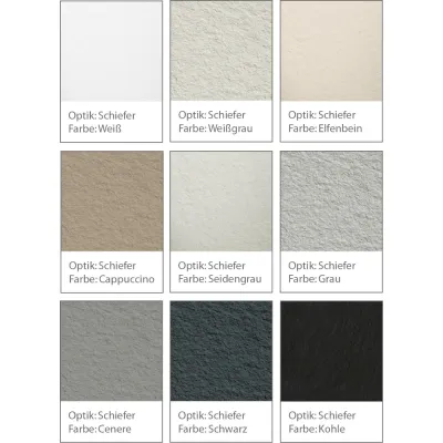 Farben der Duschwanne Mineralguss Silex, Optik: Schiefer
