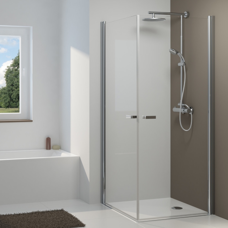 Eckdusche 100x100 x200 cm (LxB xH), Typ 5005215, 2 Pendeltüren
