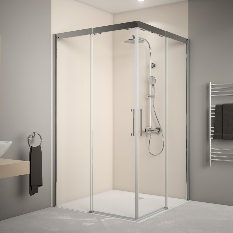 Eckdusche Schiebetür Softclose 90x90