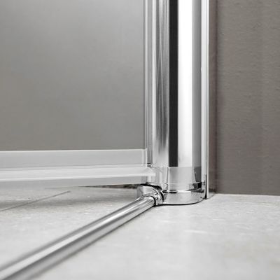 hochwertige, verchromte Aluminium Profile für Glas Duschkabine mit Drehfalttür und Seitenwand