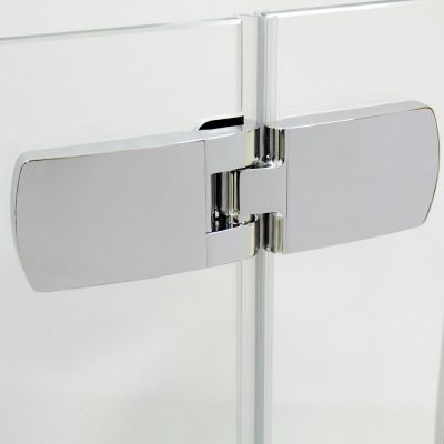 Scharniere für Eckdusche aus Glas - Maßanfertigung - mit zwei Drehtüren und Eckeinstieg