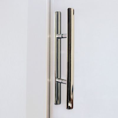 Griff der Glas Eckdusche Maßanfertigung, 2 Pendeltüren, Eckeinstieg