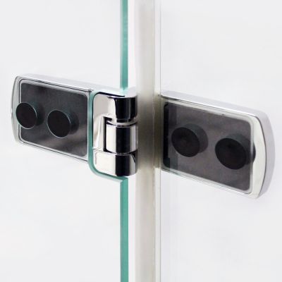 verdeckte Scharnnierbefestigung - Eck Duschkabine aus Glas - Ihr Wunschmaß - mit zwei Drehtüren und Eckeinstieg