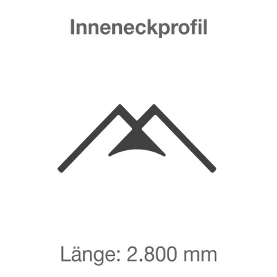 Skizze Innenecke Profilschiene für Rückwandverkleidung Chromeffekt seidenglanz