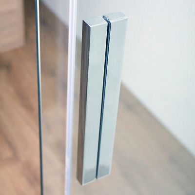 Griffe für Glas Eckdusche mit Eckeinstieg - Maßanfertigung für moderne Duschkabine mit Schiebetüren