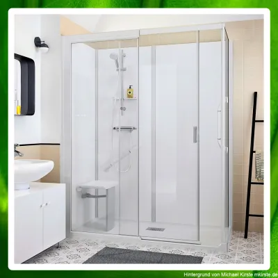 Badewanne raus - Dusche rein, Montageservice durch Werksmonteur, Badumbau in 24 Stunden, Einbauservice