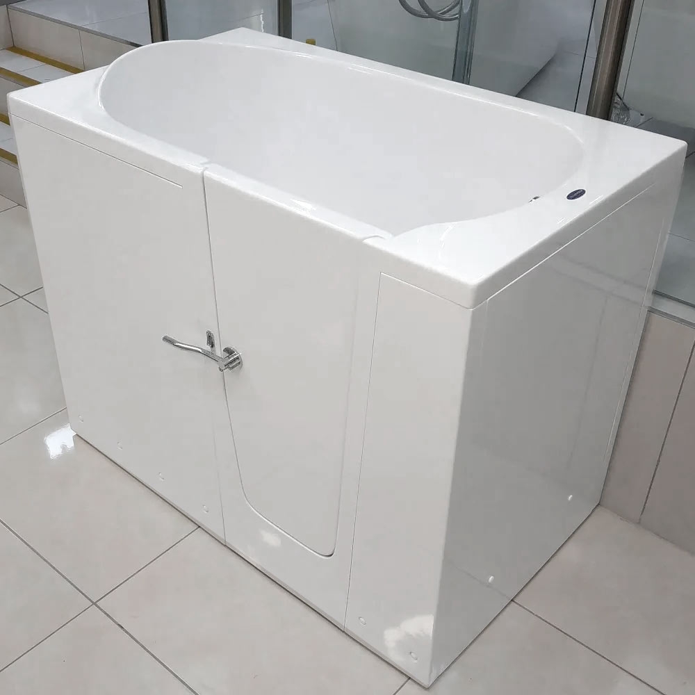 solide Sitzbadewanne mit Tür 140 x 68 x 98 cm Senioren Sitzwanne