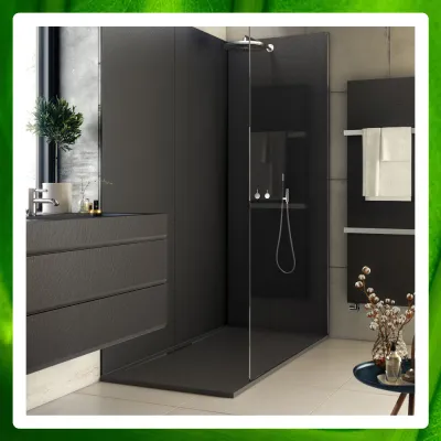 TRACE - fugenfreie Dusche mit verdeckter Duschrinne von 100x70 bis 120x100 cm