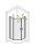 5-Eck-Dusche mit 2 Pendeltüren, in Maßanfertigung, H 200 cm, 3-teilig, Typ 5005223, Festteil links, Klarglas, Alu Silber