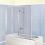 Duschwand, Badewannenwand, auf Maß, Klarglas 3-teilig, Silbermatt, Weiß, Duschwand, Duschabtrennung