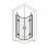 Skizze für Glas Runddusche aus Glas - Duschkabine Viertelkreis mit zwei Pendeltüren - Eckdusche