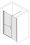 Pflegedusche, 5005172, geteilte Drehtür für Nische, mit Frontseitenwand, Maßanfertigung bis 150x220 cm L, Silber Matt