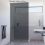 grau getönt - Rauchglas - Walk-In Duschwand Maßanfertigung, Glas freistehend, offene Dusche