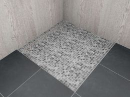 begehbare Dusche mit Rinne Maßanfertigung bis 1,4 m² - NUR 80 mm hoch