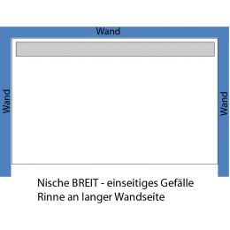 Nische BREIT - einseitiges Gefälle (Rinne an langer Seite)