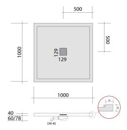 MINERALGUSS - Duschwanne 100 x 1...