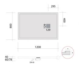 MINERALGUSS - Duschwanne 120 x 8...