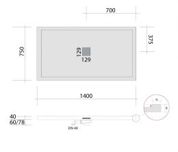 MINERALGUSS - Duschwanne 140 x 7...