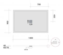 MINERALGUSS - Duschwanne 140 x 9...