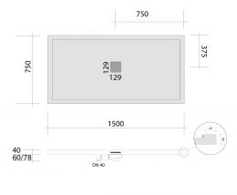 MINERALGUSS - Duschwanne 150 x 7...