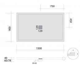 MINERALGUSS - Duschwanne 150 x 9...