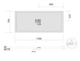 MINERALGUSS - Duschwanne 170 x 7...