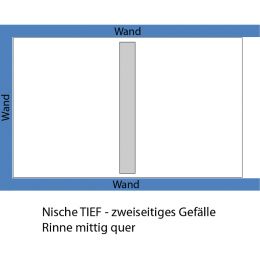 Nische TIEF - zweiseitiges Gefälle (Rinne an kurzer Seite)