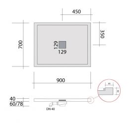 MINERALGUSS - Duschwanne 90 x 70...