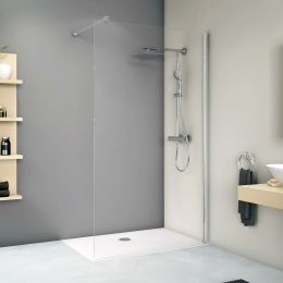 Walk-In Dusche, Duschwand aus Echtglas, verschiedene Größen, barrierefrei