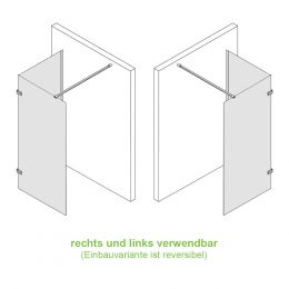 Varianten - Eck Duschkabine freistehend, Glas Duschwand, Walk-In, verschiedene Größen - Profile in chromeffekt