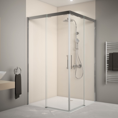 Eckdusche Schiebetür Softclose 90x90