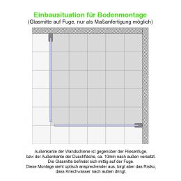 DUSCHKABINE AUF FUGE platzieren - Warnung von IHR-BAD.INFO