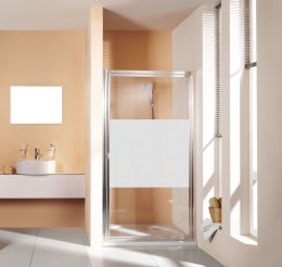 Glasdekor Intimstreifen für Dusche 2-teilig teilsatiniert, satinierter Streifen, Blickschutz - für Dusche