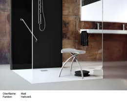 Duschwanne 120x70 cm, HELLWEISS, Antirutsch inklusive