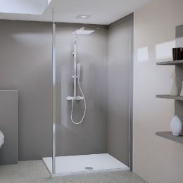alleinstehende Duschwand 120x200 cm - eine Tür kann man auch nachträglich einbauen